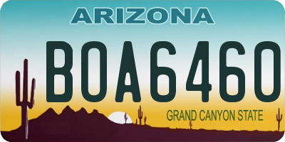 AZ license plate BOA6460