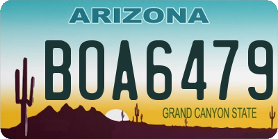 AZ license plate BOA6479