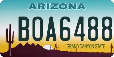 AZ license plate BOA6488
