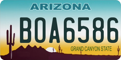 AZ license plate BOA6586