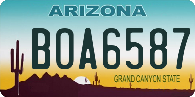AZ license plate BOA6587