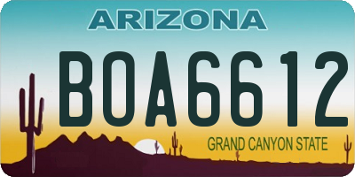 AZ license plate BOA6612