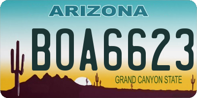 AZ license plate BOA6623