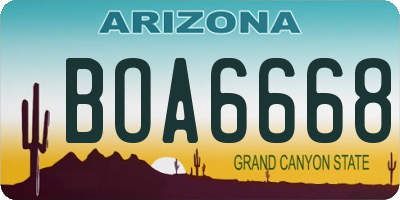 AZ license plate BOA6668