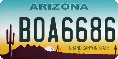 AZ license plate BOA6686