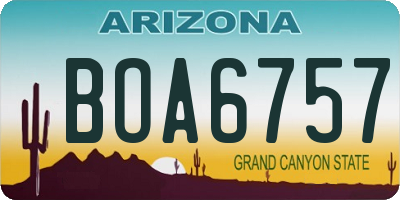 AZ license plate BOA6757