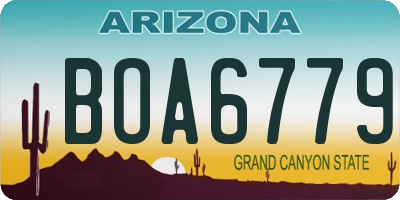 AZ license plate BOA6779