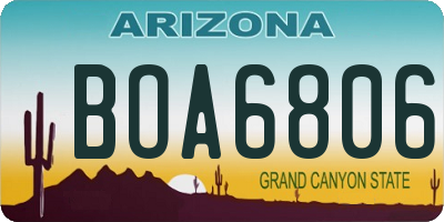 AZ license plate BOA6806