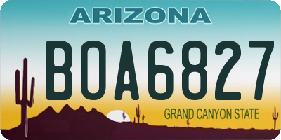 AZ license plate BOA6827