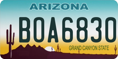 AZ license plate BOA6830