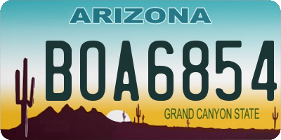 AZ license plate BOA6854