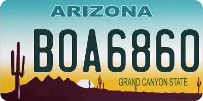 AZ license plate BOA6860