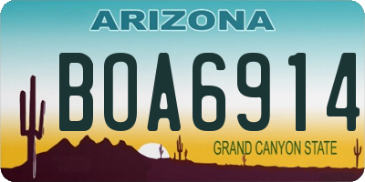 AZ license plate BOA6914