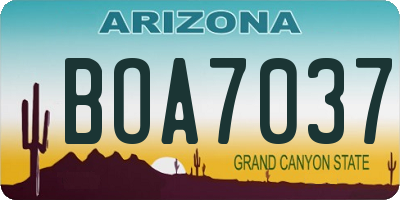 AZ license plate BOA7037