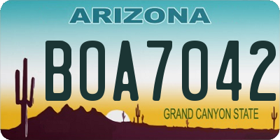 AZ license plate BOA7042