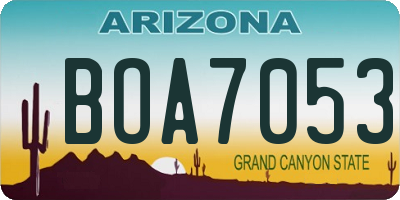 AZ license plate BOA7053