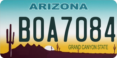 AZ license plate BOA7084