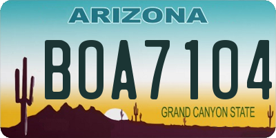 AZ license plate BOA7104