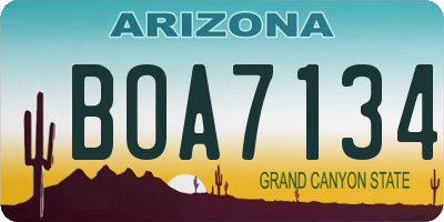 AZ license plate BOA7134