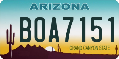 AZ license plate BOA7151