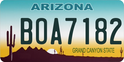 AZ license plate BOA7182