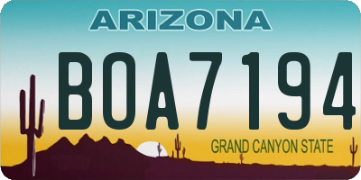 AZ license plate BOA7194