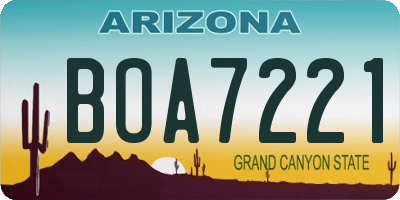 AZ license plate BOA7221