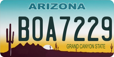 AZ license plate BOA7229