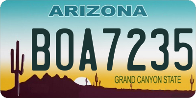 AZ license plate BOA7235