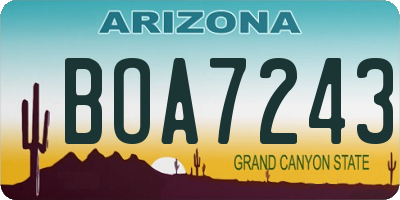 AZ license plate BOA7243