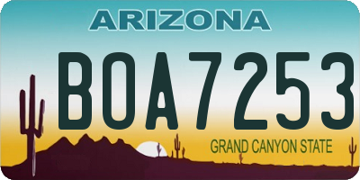 AZ license plate BOA7253