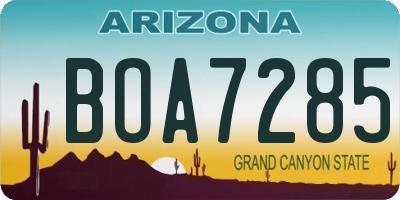 AZ license plate BOA7285