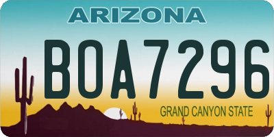 AZ license plate BOA7296