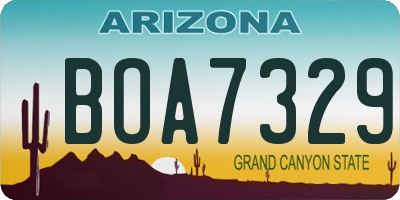 AZ license plate BOA7329