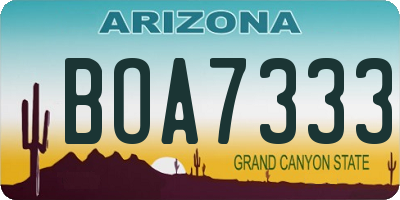 AZ license plate BOA7333