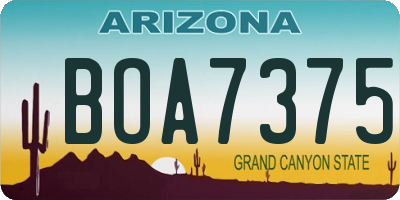AZ license plate BOA7375