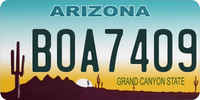 AZ license plate BOA7409