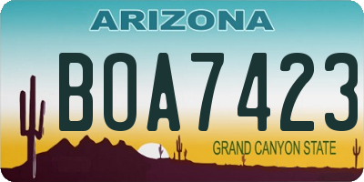 AZ license plate BOA7423