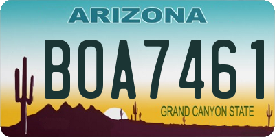 AZ license plate BOA7461