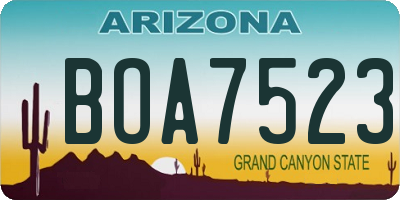 AZ license plate BOA7523