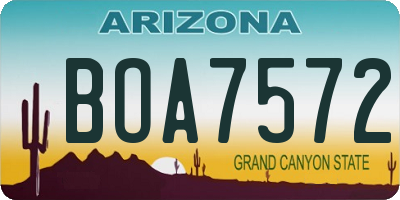 AZ license plate BOA7572