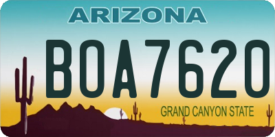 AZ license plate BOA7620
