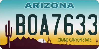 AZ license plate BOA7633