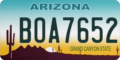 AZ license plate BOA7652