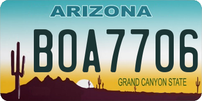 AZ license plate BOA7706