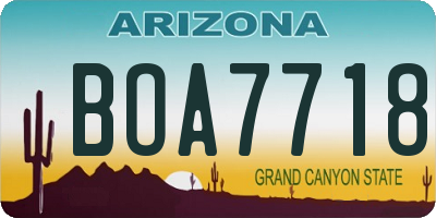 AZ license plate BOA7718