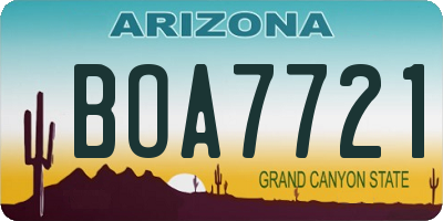 AZ license plate BOA7721