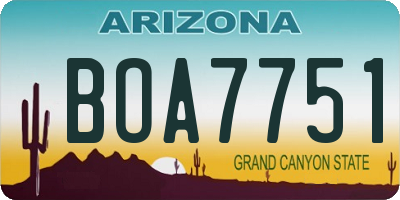 AZ license plate BOA7751