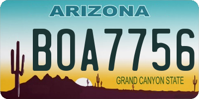 AZ license plate BOA7756