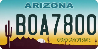 AZ license plate BOA7800